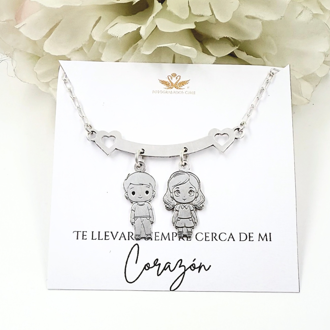 Collar Tiara Dúo (2) hijos/as plata 950