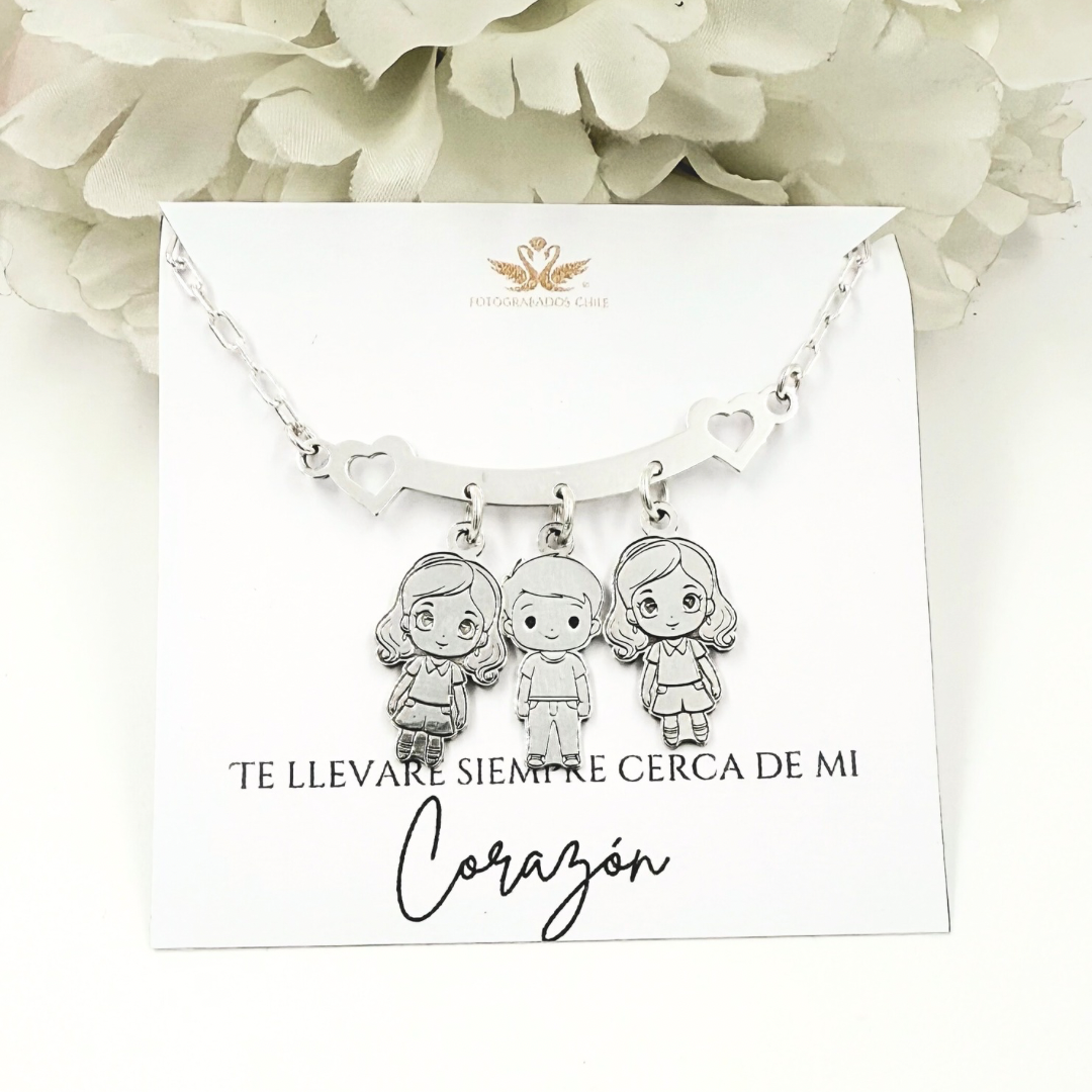 Collar Tiara Triple (3) hijos plata 950