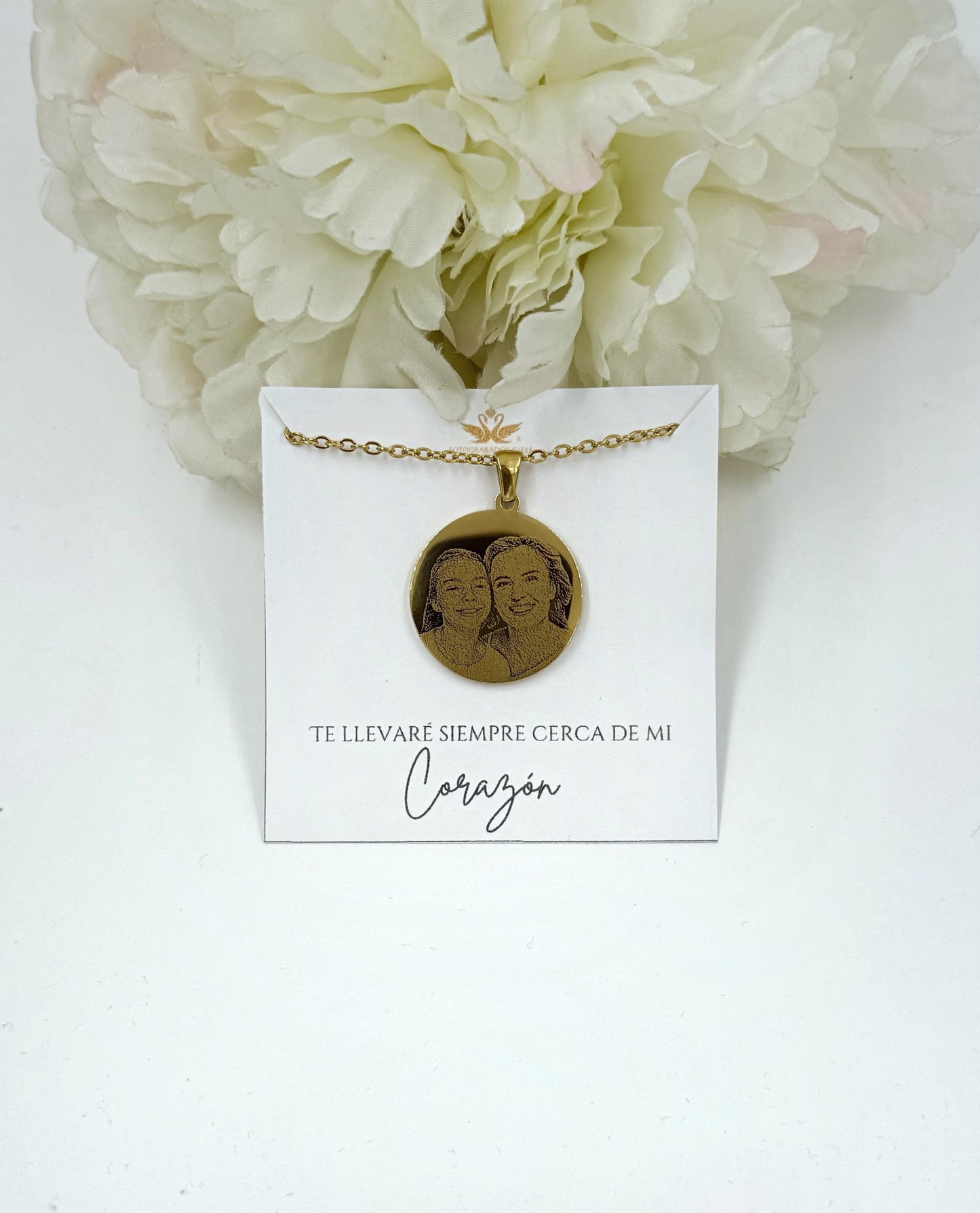 Collar disco Acero dorado