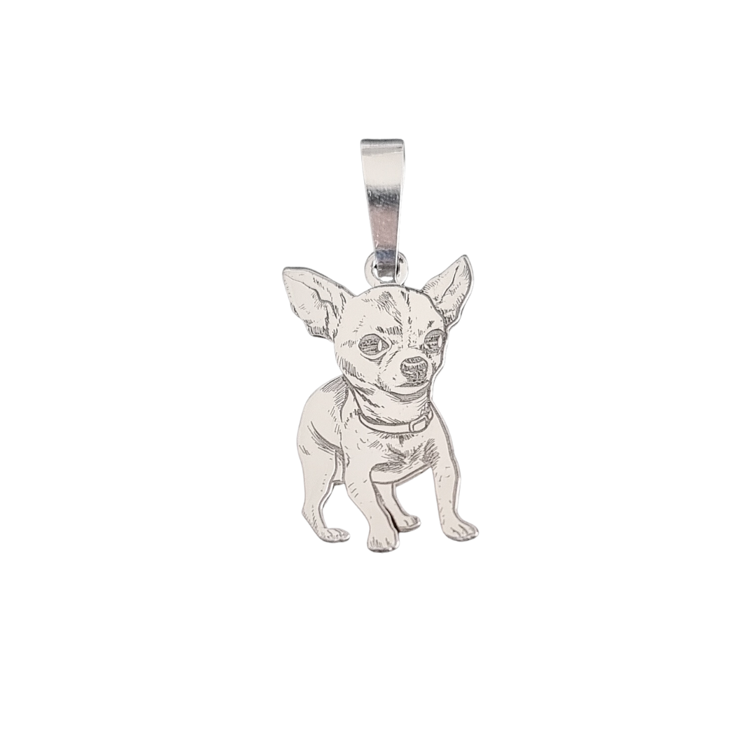 Colgante Chihuahua sin cadena plata pura