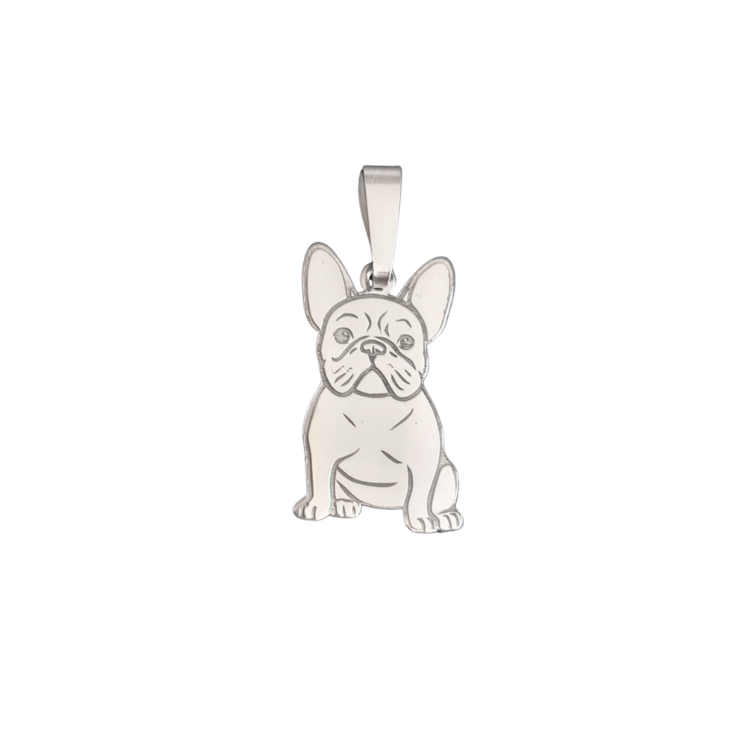 Colgante Bulldog francés sin cadena plata pura