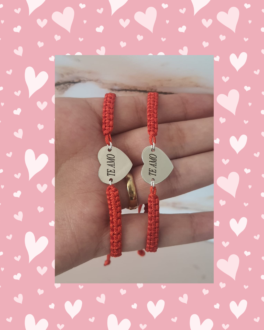 Set pulseras parejas tu y yo plata 950 (Grabado de Iniciales)