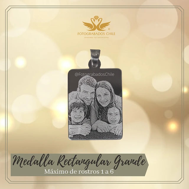 Fotograbado placa grande rectangular 1 a 6 rostros
