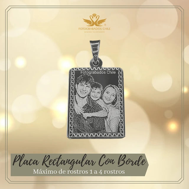 placa rectangular grande con borde 1 a 4 rostros