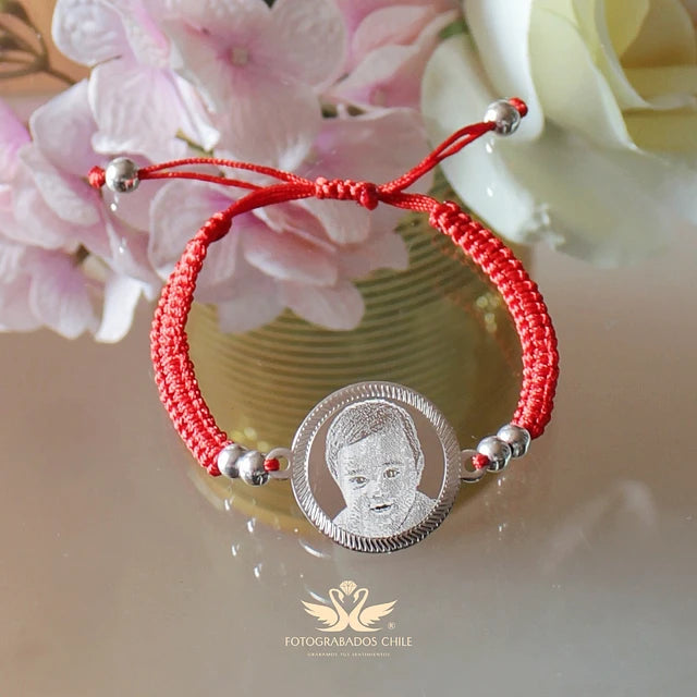 PULSERA FOTOGRABADO HILO ROJO