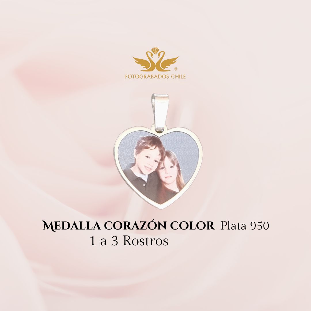 Corazón a color 1 a 4 rostros