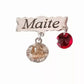 Set Pulsera + Prendedor San Benito para Bebé plata con oro 14k
