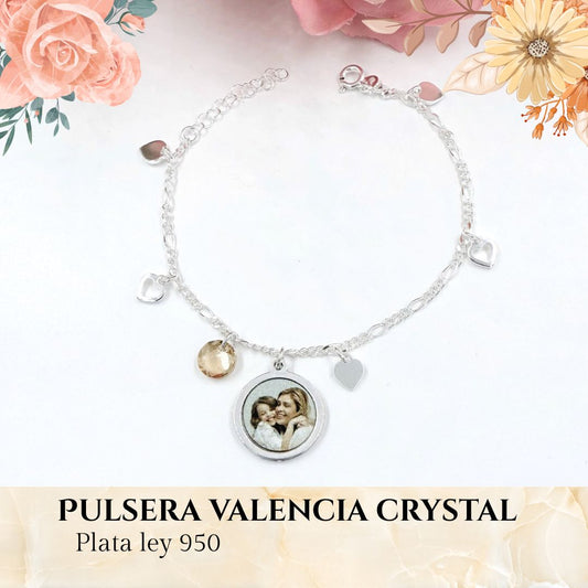 Pulsera valencia crystal plata