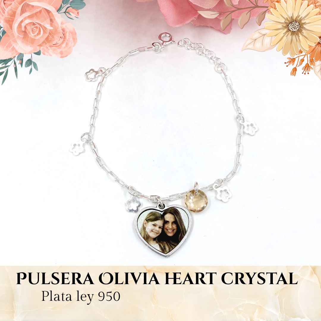Pulsera Olivia Heart Crystal plata