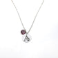 Collar cristal Inicial Floral personalizado plata 950