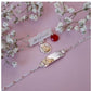 Set Pulsera + Prendedor San Benito para Bebé plata con oro 14k
