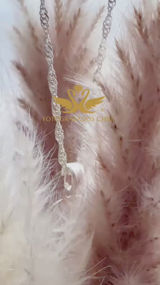 Collar Huellas crystal PLATA
