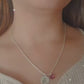 Collar cristal Inicial Floral personalizado plata 950