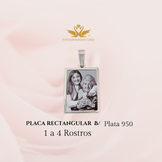 Placa rectangular B/N 1 A 4 Rostros